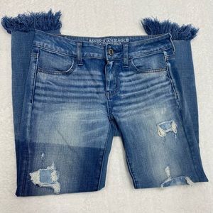 Petite / Short X4 Fringe Bottom Denim Jegging Jean
